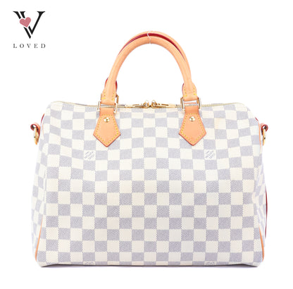 Louis Vuitton Speedy 30 Bandouliere In Damier Azur