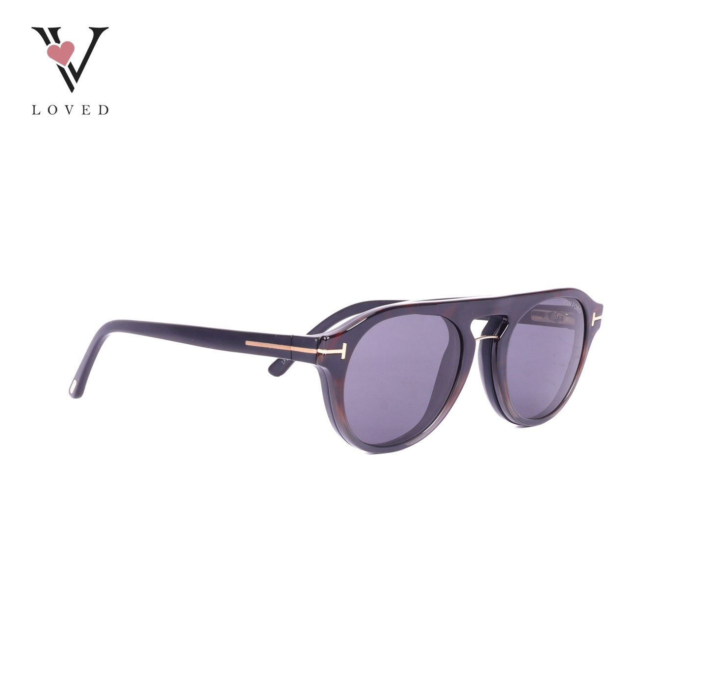 Tom Ford FT5824-B Optical Glasses with Magnetic Clip-on