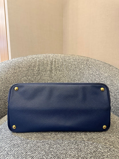 Prada Saffiano Lux Tote Two-Way in Blue Leather