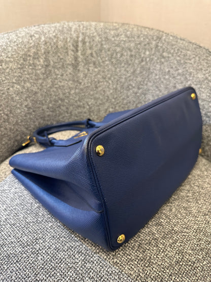Prada Saffiano Lux Tote Two-Way in Blue Leather