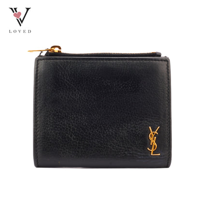 Yves Saint Laurent Wallet In Black Leather