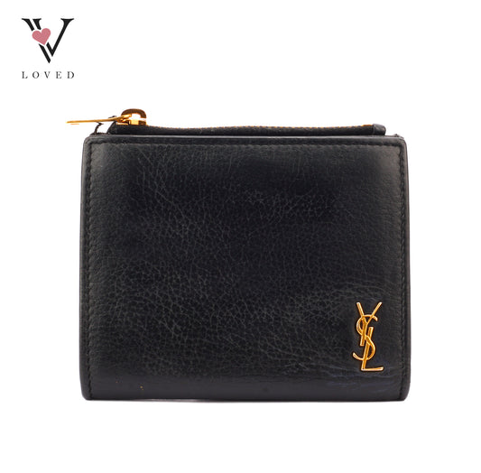 Yves Saint Laurent Wallet In Black Leather