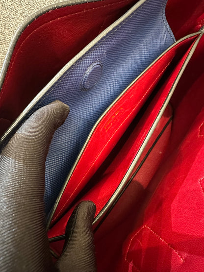 Prada Saffiano Lux Tote Two-Way in Blue Leather