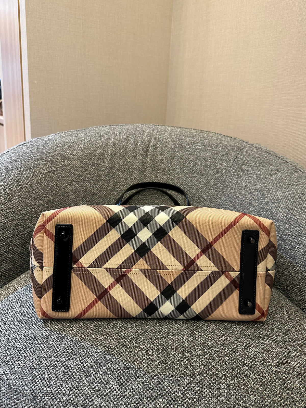 Burberry Supernova Check Tote Bag Coated Canvas
