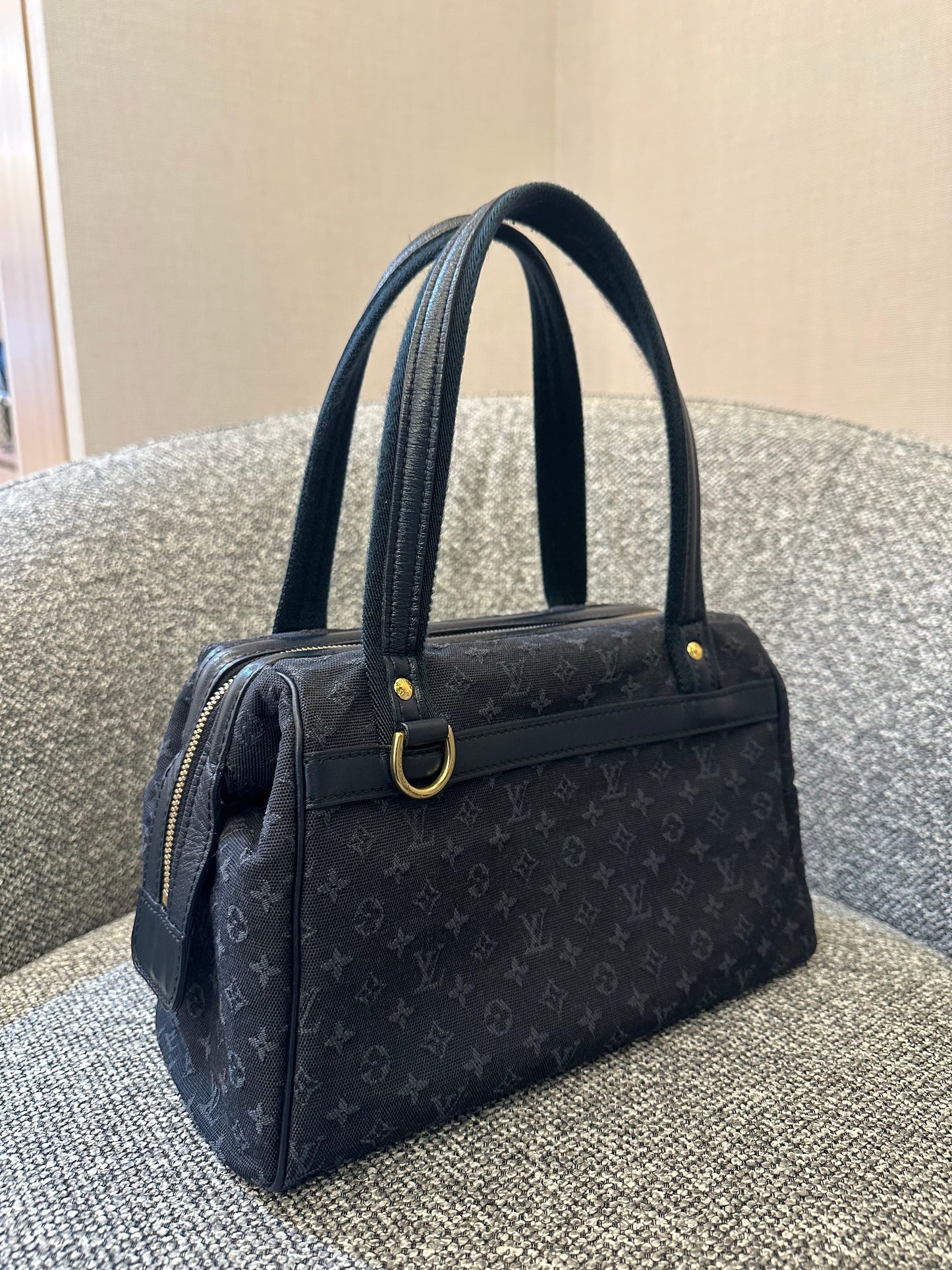 Louis Vuitton Mini Lin Josephine PM Bag in Dark Blue Monogram Canvas