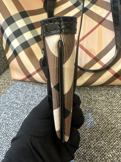 Burberry Supernova Check Tote Bag Coated Canvas