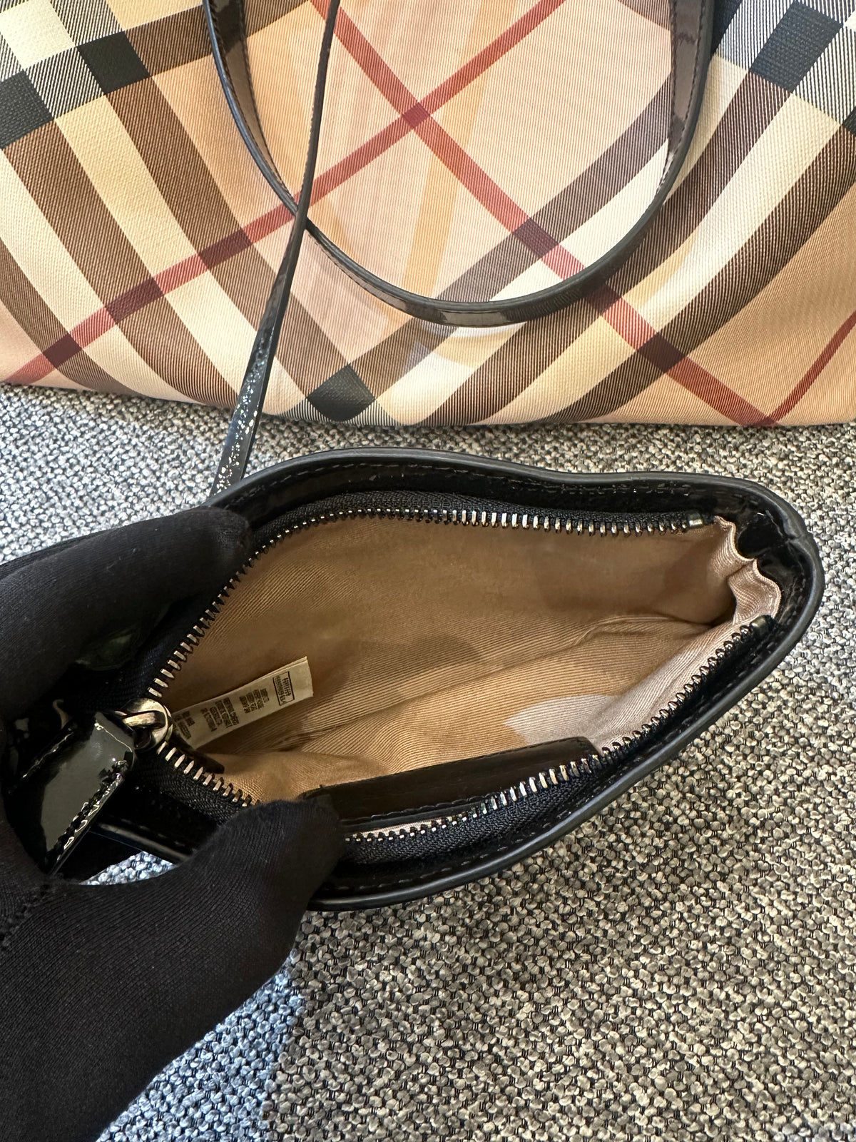 Burberry Supernova Check Tote Bag Coated Canvas