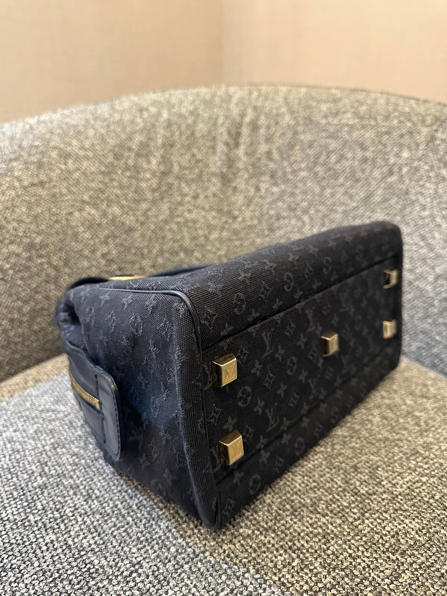 Louis Vuitton Mini Lin Josephine PM Bag in Dark Blue Monogram Canvas