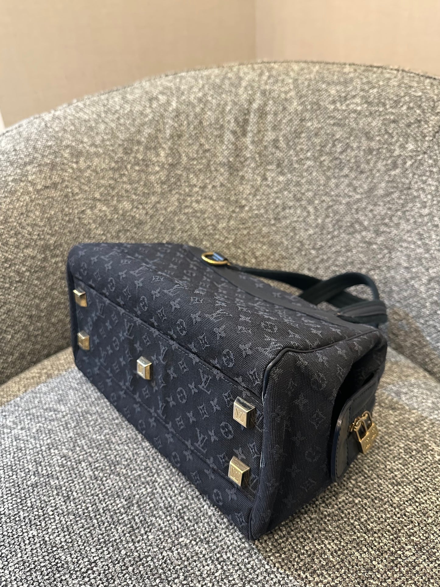 Louis Vuitton Mini Lin Josephine PM Bag in Dark Blue Monogram Canvas
