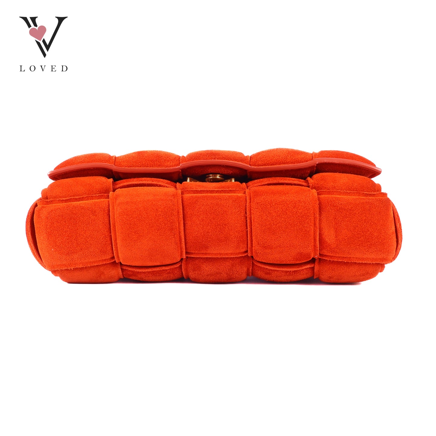 Bottega Veneta Chain Cassette Shoulder Bag in Maple Gold Suede