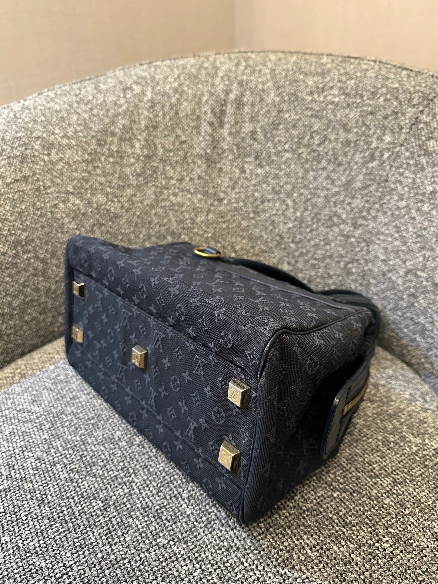 Louis Vuitton Mini Lin Josephine PM Bag in Dark Blue Monogram Canvas