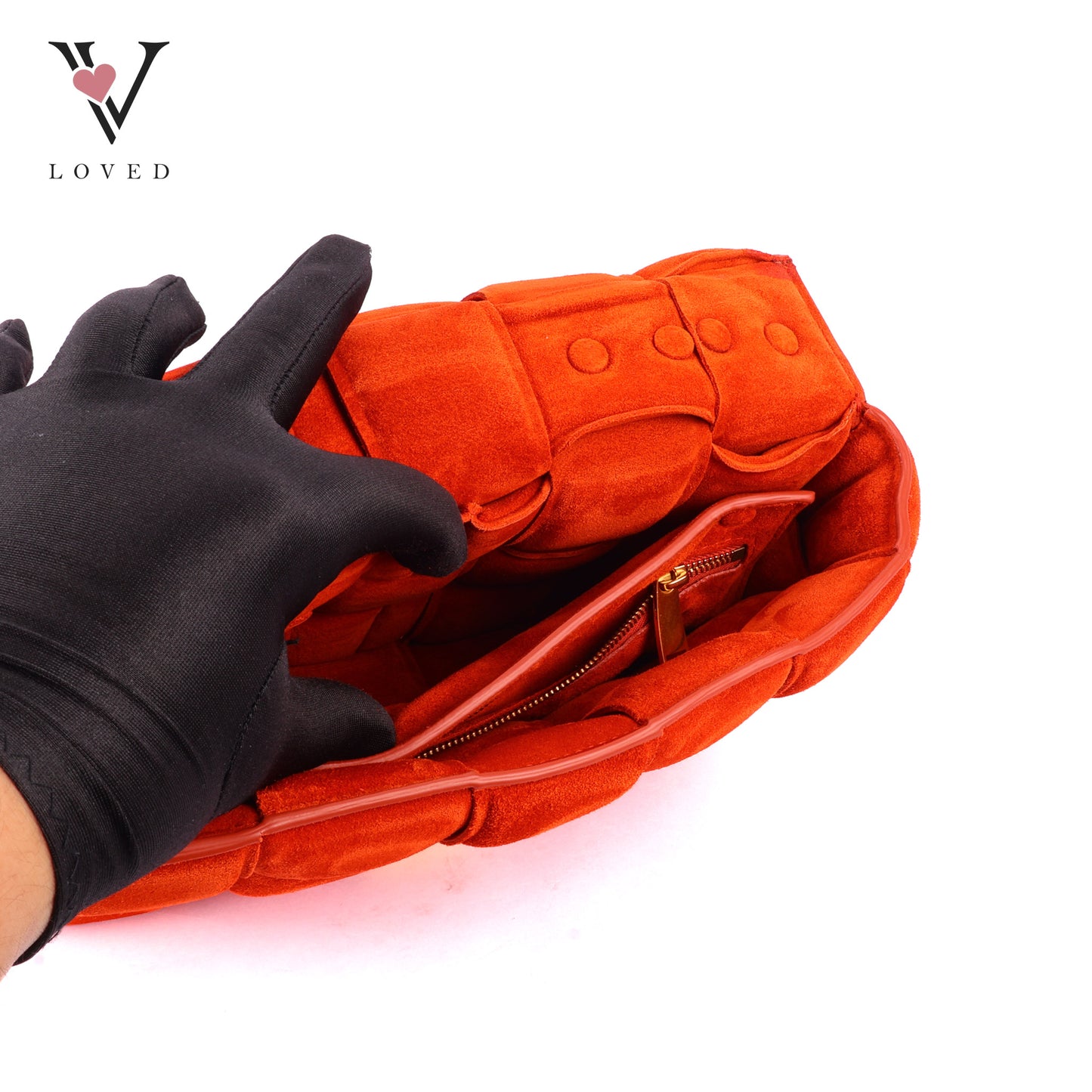 Bottega Veneta Chain Cassette Shoulder Bag in Maple Gold Suede