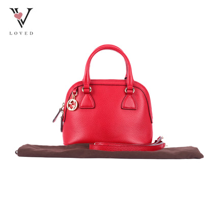 Gucci Mini Leather GG Charm Dome Satchel