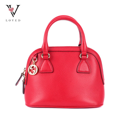 Gucci Mini Leather GG Charm Dome Satchel