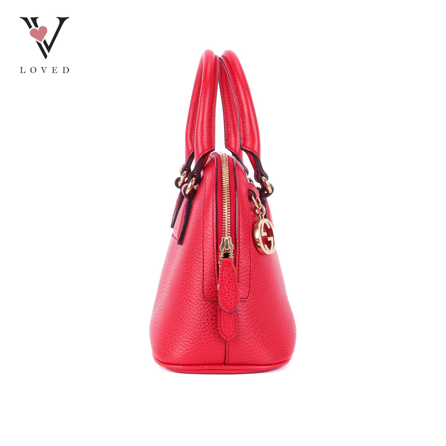 Gucci Mini Leather GG Charm Dome Satchel