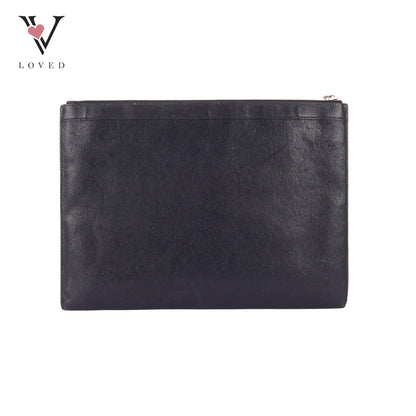 YSL	Studded Clutch Bag in Black Leather
