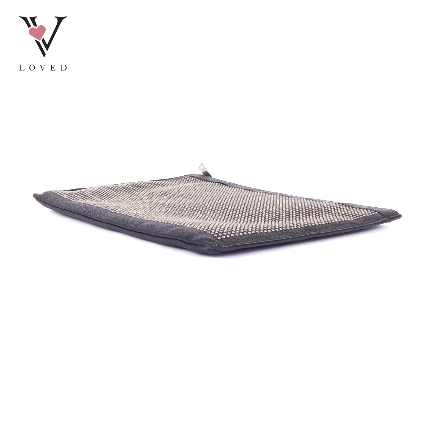 YSL	Studded Clutch Bag in Black Leather