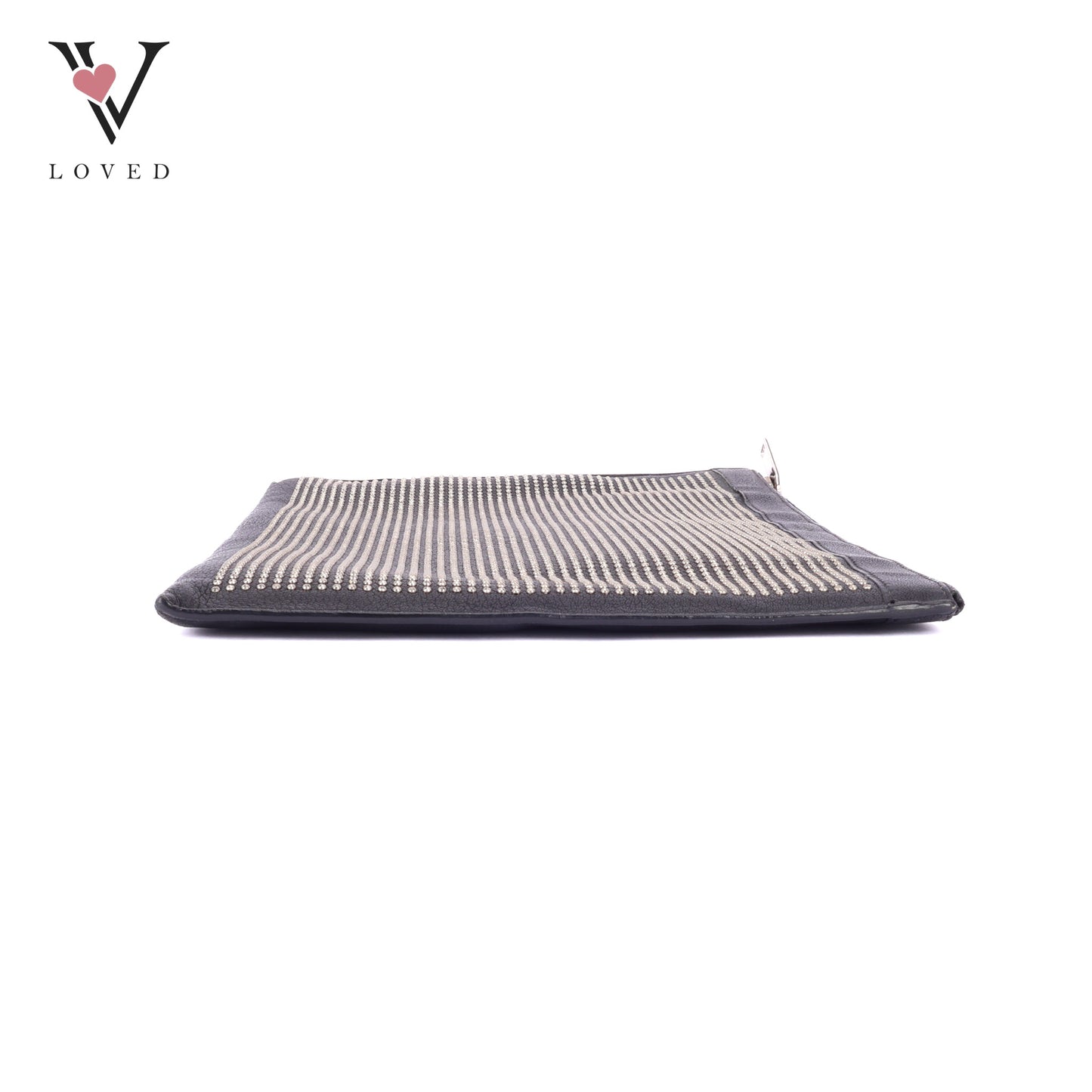 YSL	Studded Clutch Bag in Black Leather