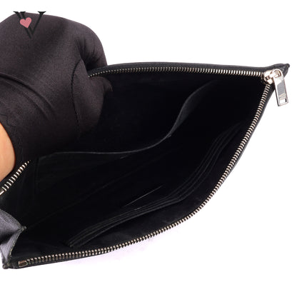 YSL	Studded Clutch Bag in Black Leather