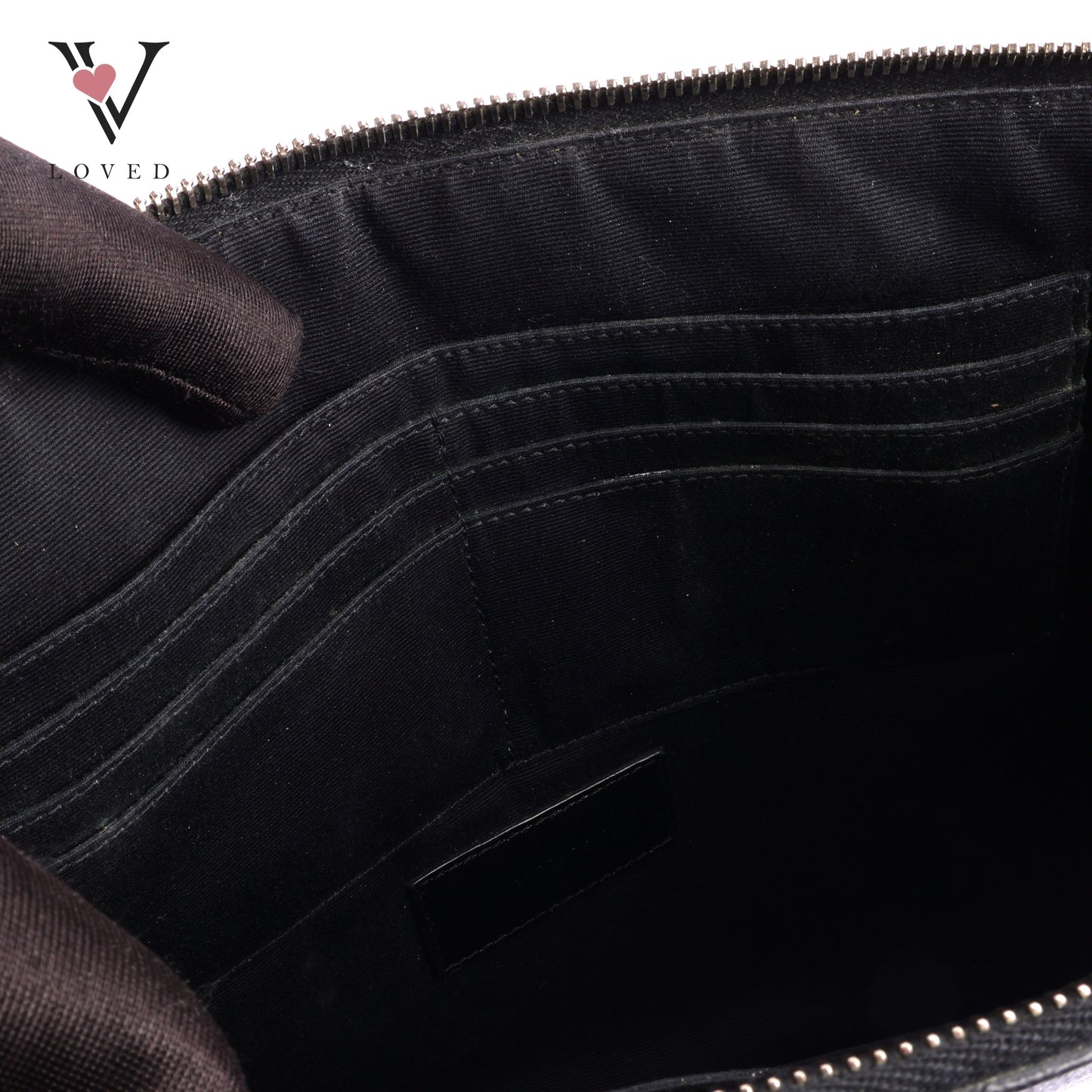 YSL	Studded Clutch Bag in Black Leather