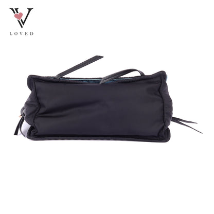 Prada Etiquette Studded Black Nylon Cross Body Bag