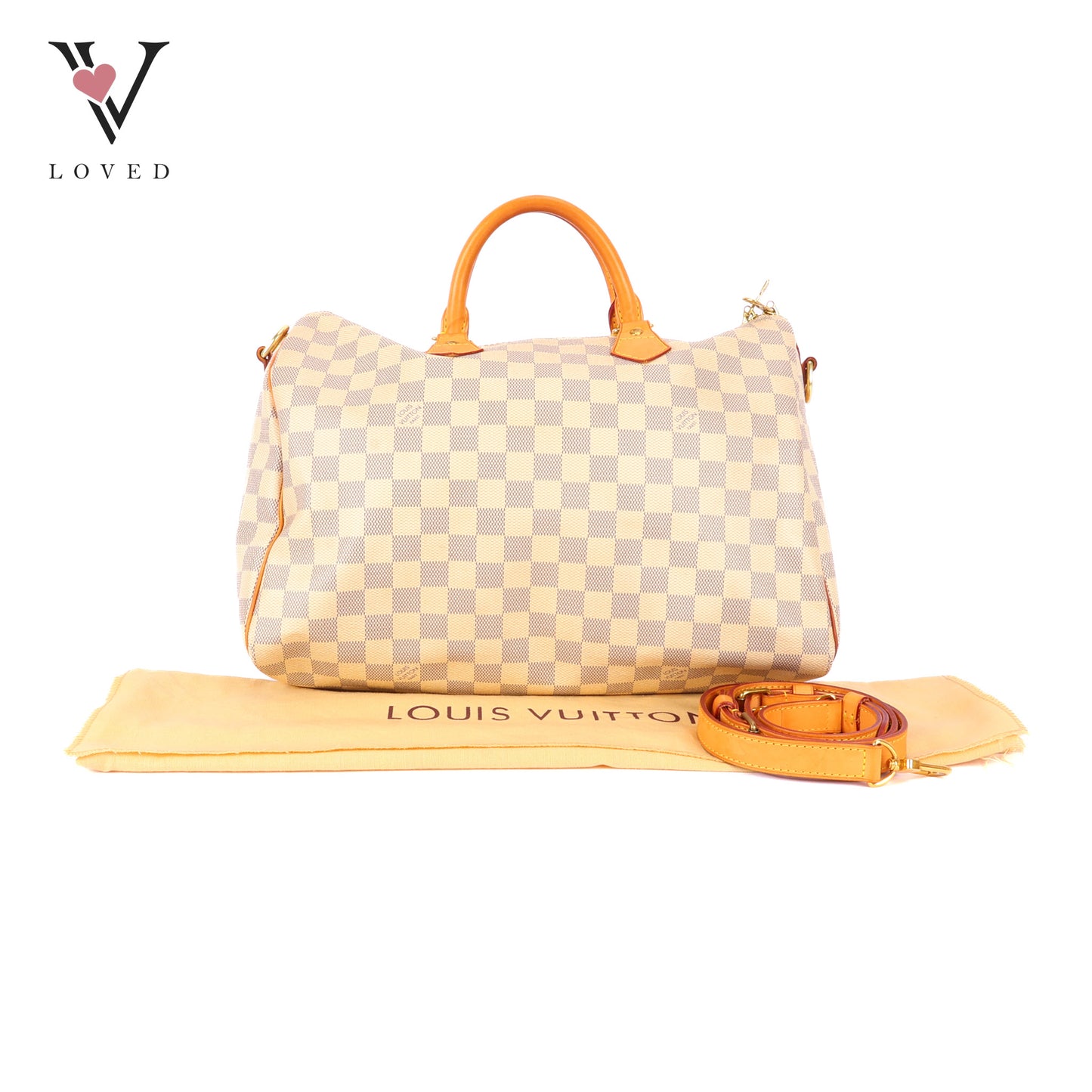 Louis Vuitton	Speedy 35 Bandolier in Damier Azur