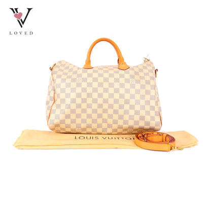 Louis Vuitton	Speedy 35 Bandolier in Damier Azur