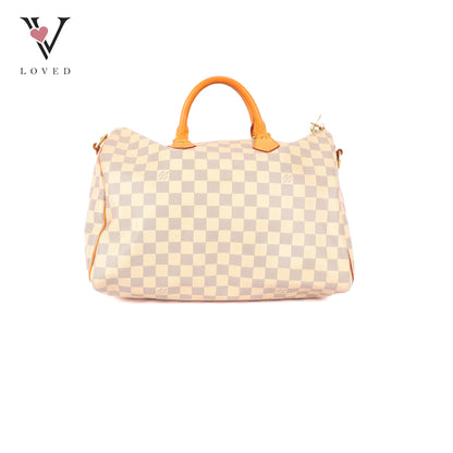 Louis Vuitton	Speedy 35 Bandolier in Damier Azur
