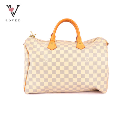 Louis Vuitton	Speedy 35 Bandolier in Damier Azur