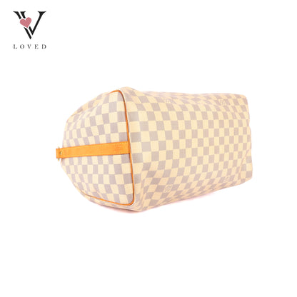 Louis Vuitton	Speedy 35 Bandolier in Damier Azur