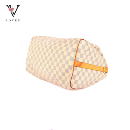 Louis Vuitton	Speedy 35 Bandolier in Damier Azur