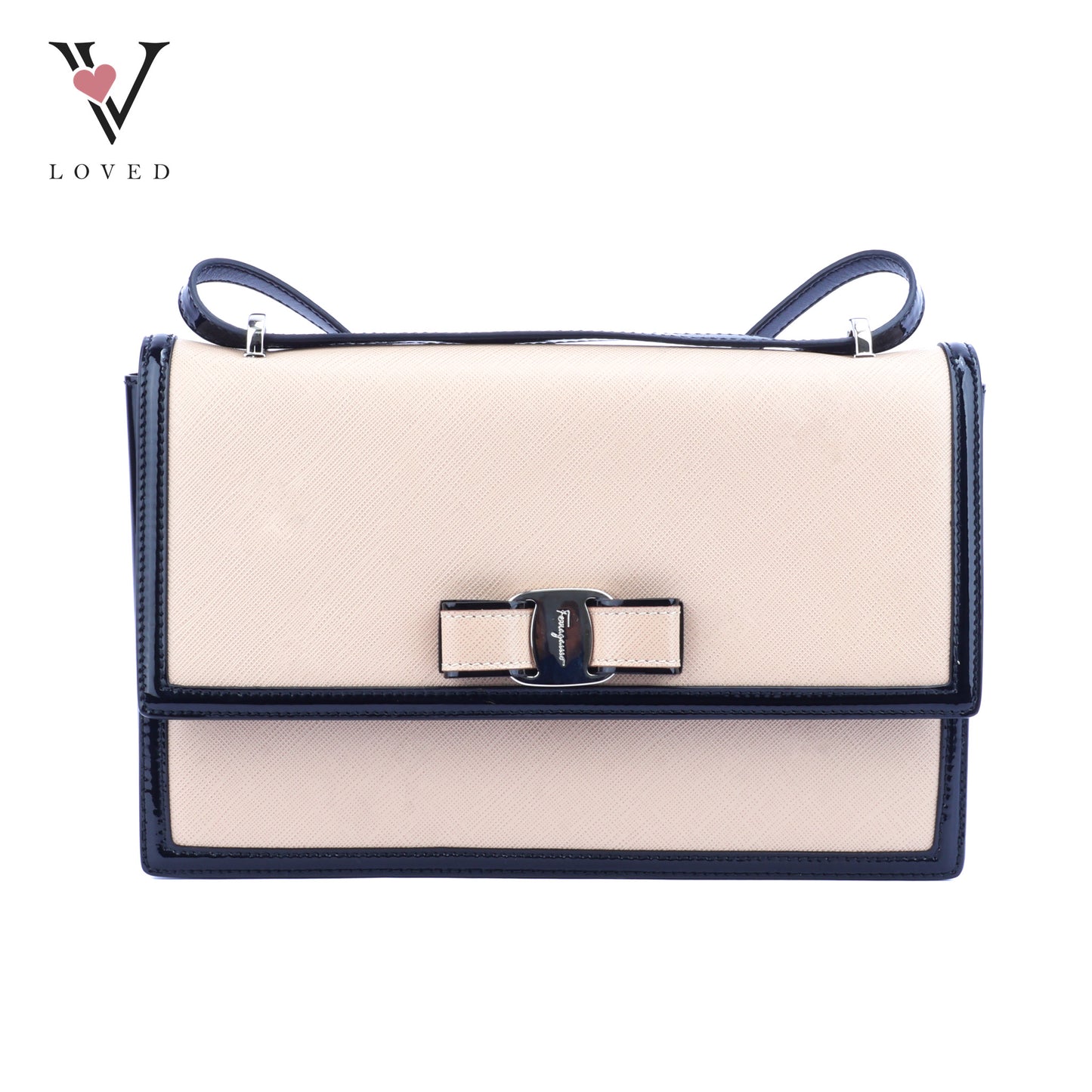 Ferragamo Vara Bow Bag Shoulder Bag in Bicolor Design
