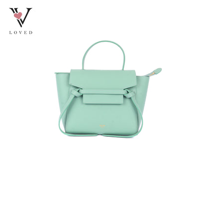 Celine Nano Belt Bag in Ice Mint Grained Calfskin Leather