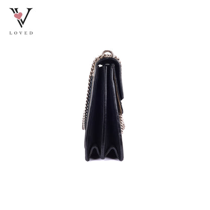 Gucci Dionysus GG Supreme Shoulder Bag in Black Suede
