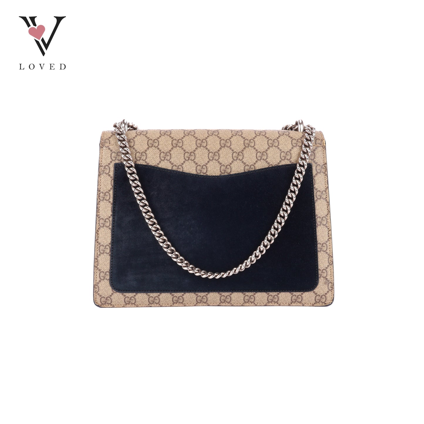 Gucci Dionysus GG Supreme Shoulder Bag in Black Suede