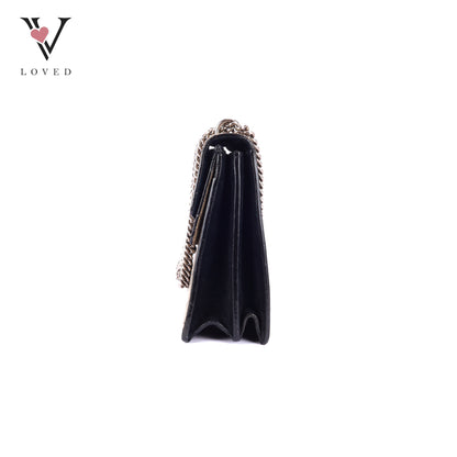 Gucci Dionysus GG Supreme Shoulder Bag in Black Suede