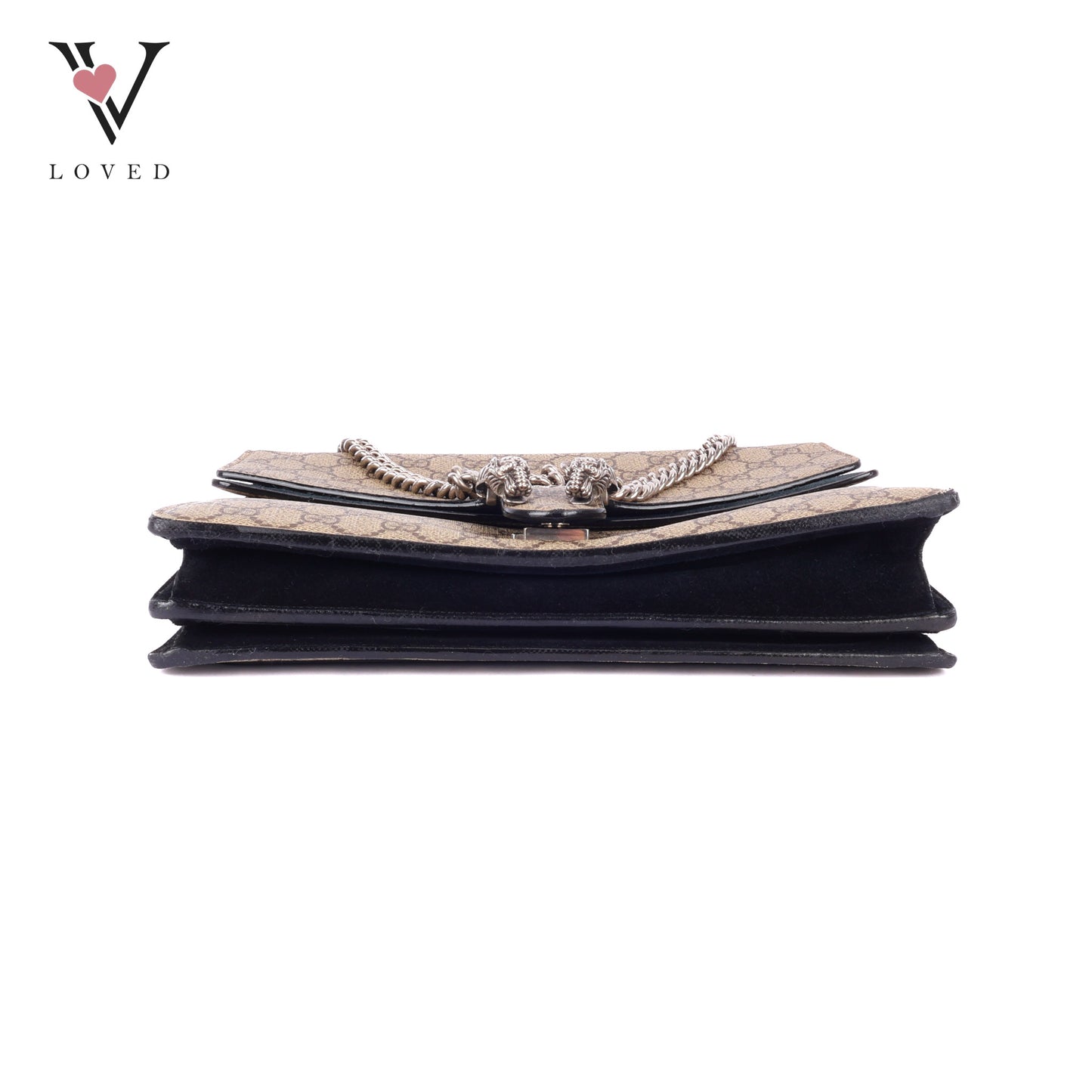 Gucci Dionysus GG Supreme Shoulder Bag in Black Suede