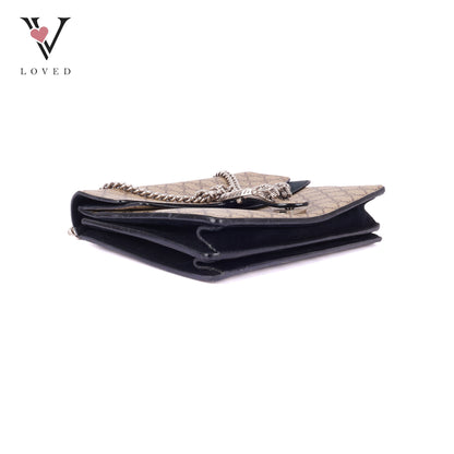 Gucci Dionysus GG Supreme Shoulder Bag in Black Suede