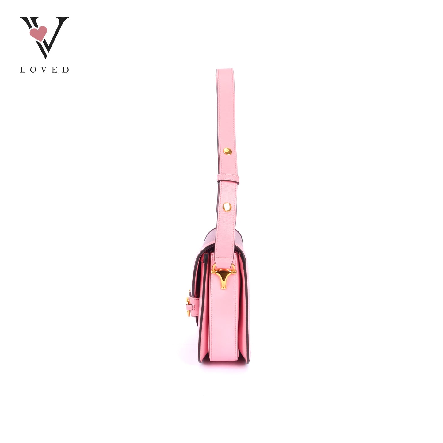 Gucci Azalea Calfskin 1955 Horsebit Shoulder Bag in New Cherry Red and Wild Rose