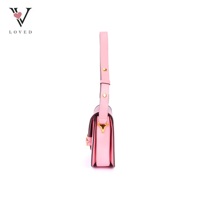 Gucci Azalea Calfskin 1955 Horsebit Shoulder Bag in New Cherry Red and Wild Rose