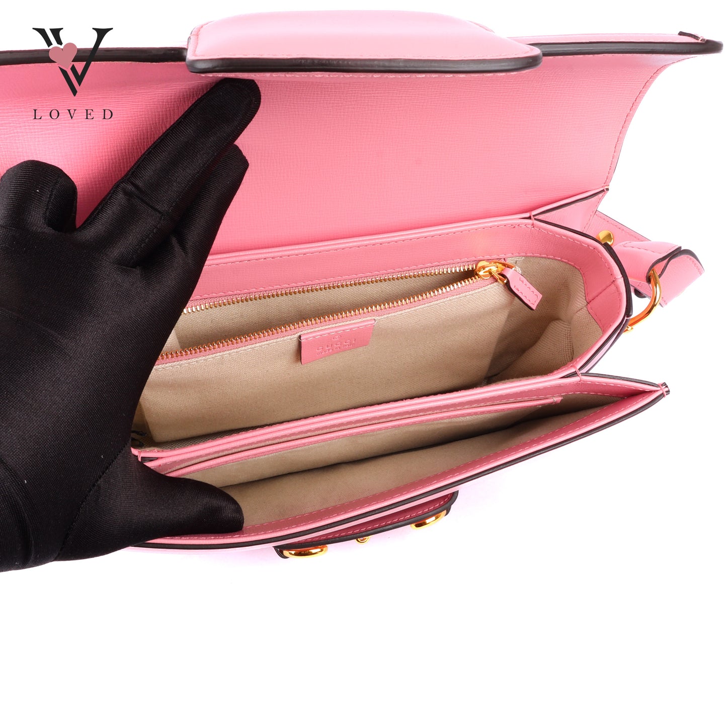 Gucci Azalea Calfskin 1955 Horsebit Shoulder Bag in New Cherry Red and Wild Rose