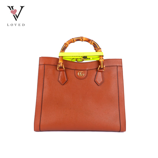 Gucci Dianna Bamboo in Brown Leather Tote