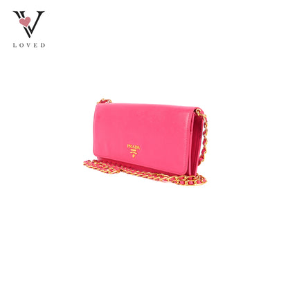 Prada Continental Wallet in Fiery Red Saffiano Leather