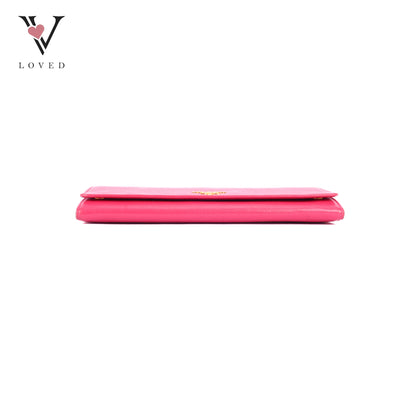 Prada Continental Wallet in Fiery Red Saffiano Leather