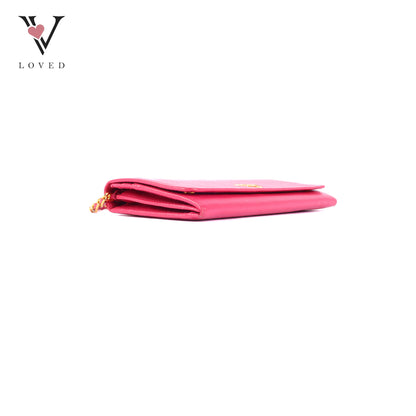 Prada Continental Wallet in Fiery Red Saffiano Leather