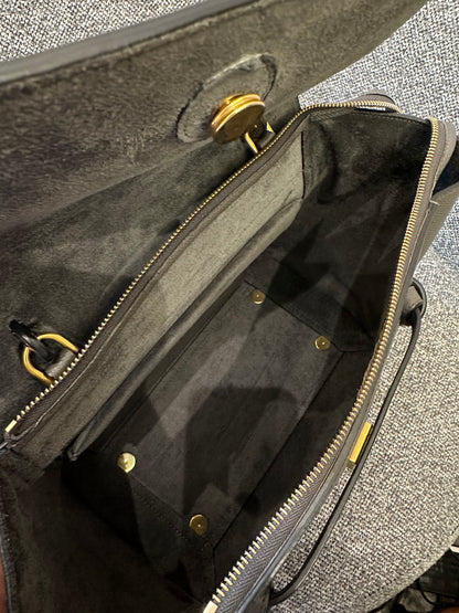Celine Mini Belt Bag in Grey Grained Calfskin Leather