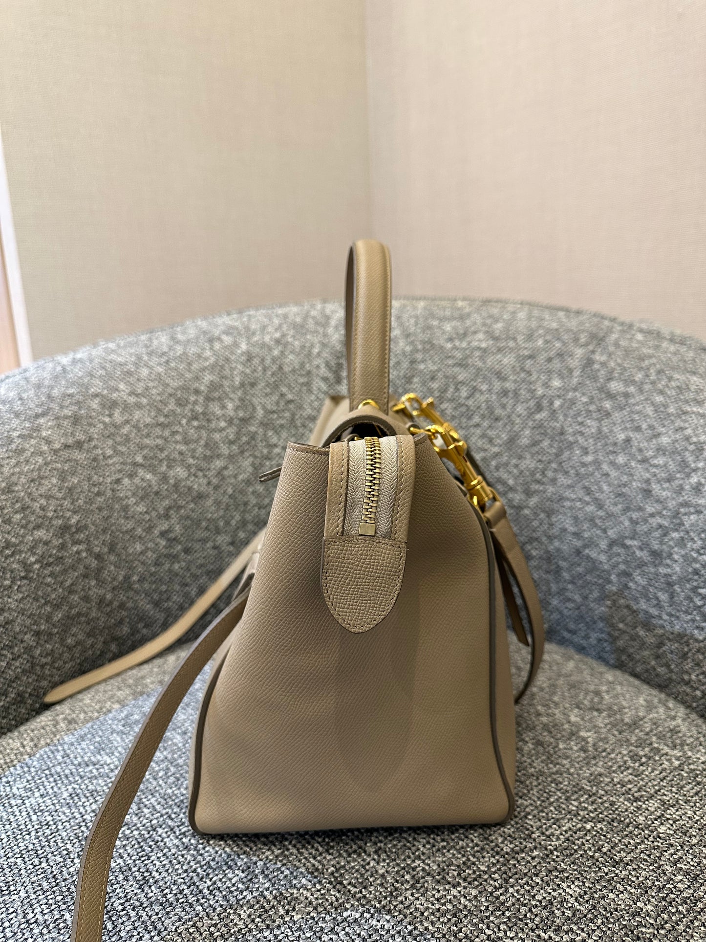 Celine Belt Bag in Beige Grained Calfskin