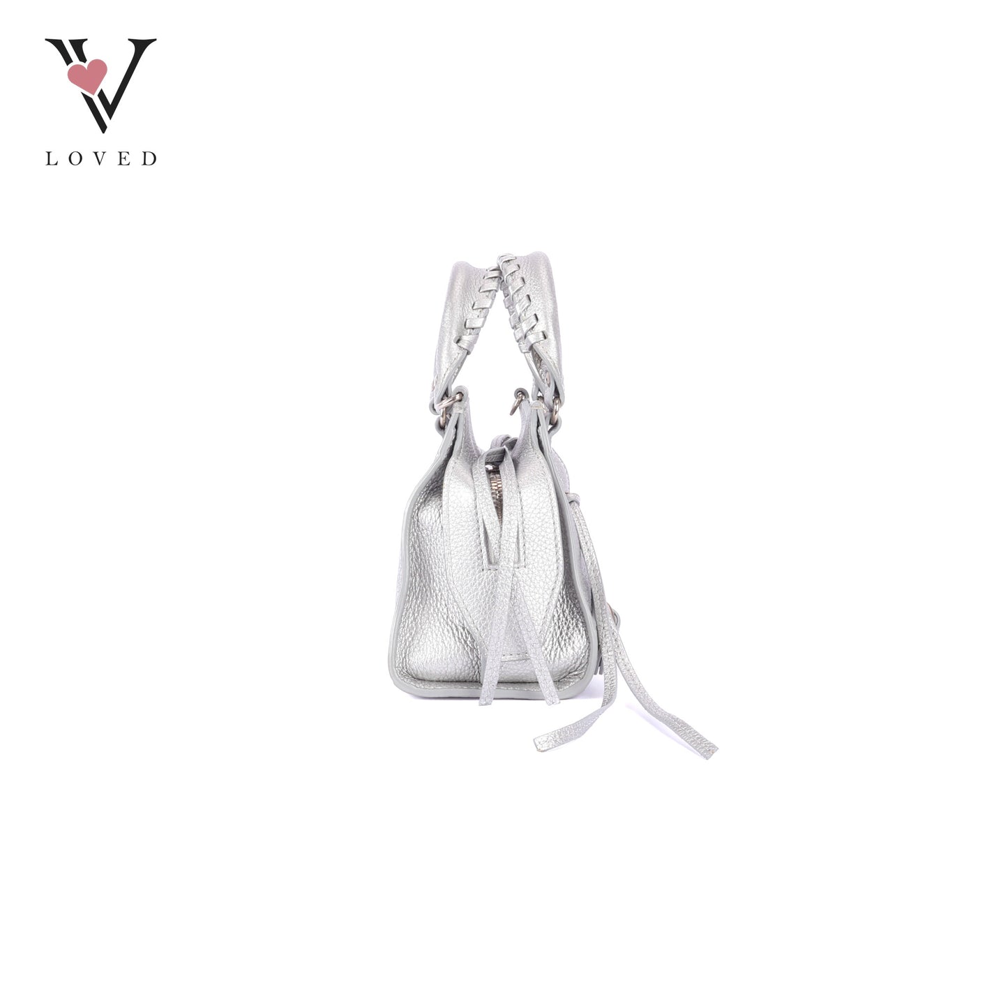 Balenciaga Neo Classic City Bag in Metallic Silver Grained Calfskin Leather