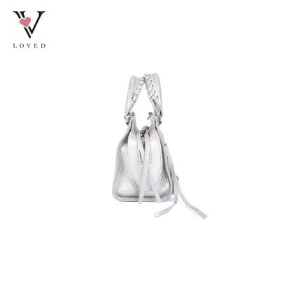 Balenciaga Neo Classic City Bag in Metallic Silver Grained Calfskin Leather
