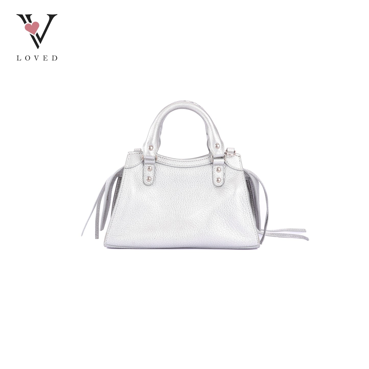 Balenciaga Neo Classic City Bag in Metallic Silver Grained Calfskin Leather